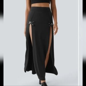 Halara Womens High Waisted Decorative Buckle 2 in 1 Maxi Causal Skirt Size XS